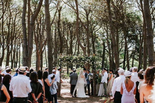 Wedding ceremony in woodland in Sydney