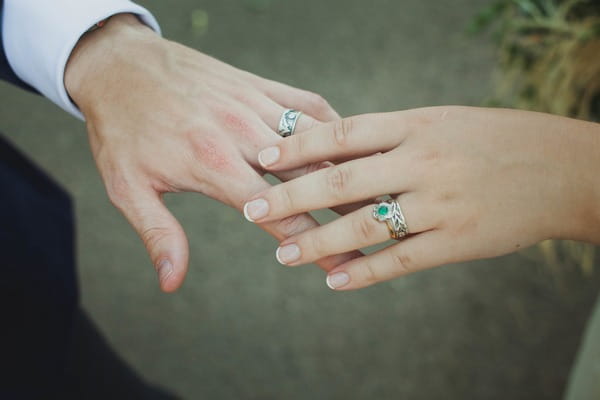 Bride and groom's wedding rings