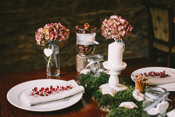 Woodland wedding table styling