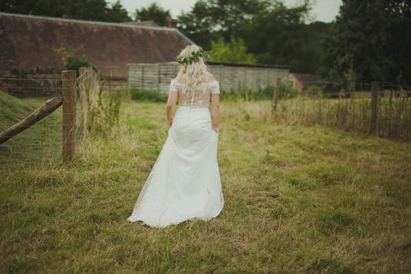 Back of bride's wedding dress