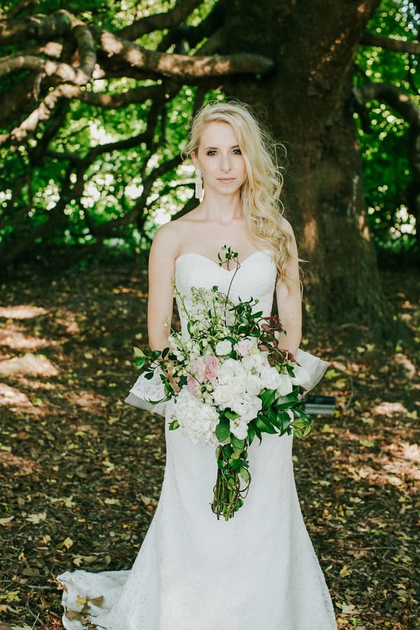 Bride holding bouquet