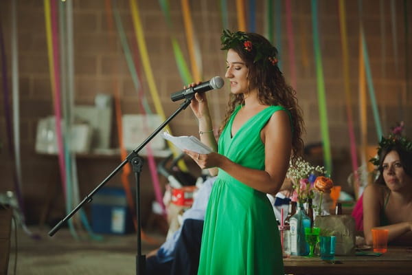 Bridesmaid giving speech