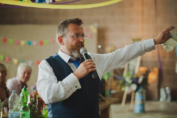 Man giving wedding speech