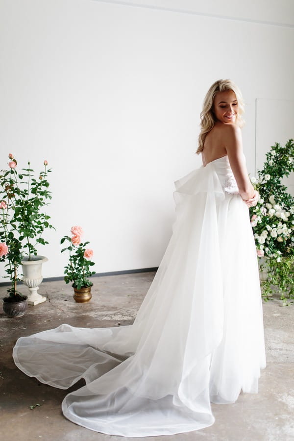 Back of Ainslie Wedding Dress with Train from the Karen Willis Holmes Spring Meadow 2017 Bridal Collection