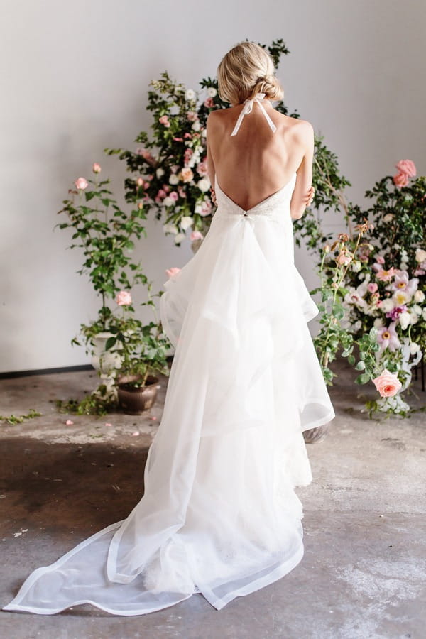 Back of Angela Wedding Dress with Train from the Karen Willis Holmes Spring Meadow 2017 Bridal Collection