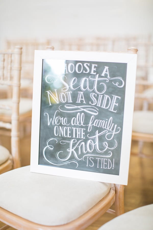 Choose a seat not a side wedding sign