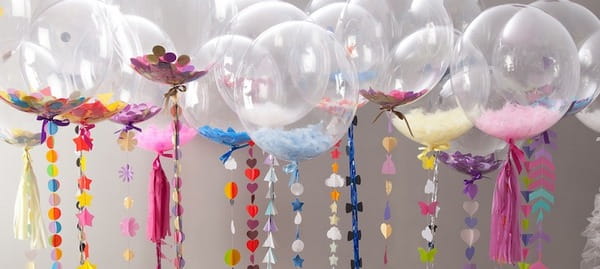 Clear Confetti Balloons from Bubblegum Balloons