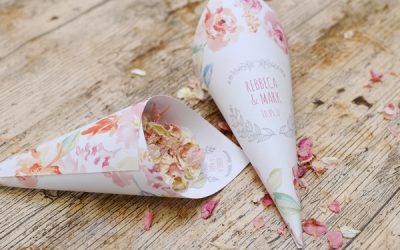 Personalised Confetti Cones from Shropshire Petals