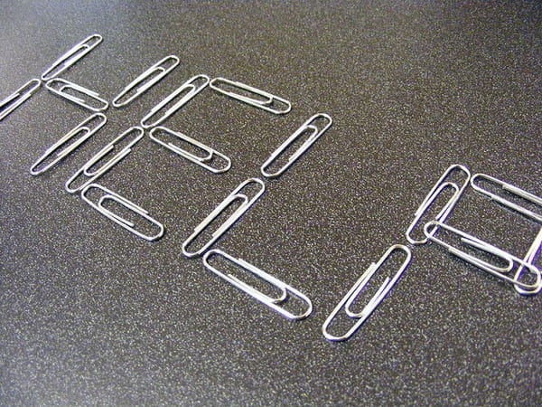 Help spelt out with paper clips