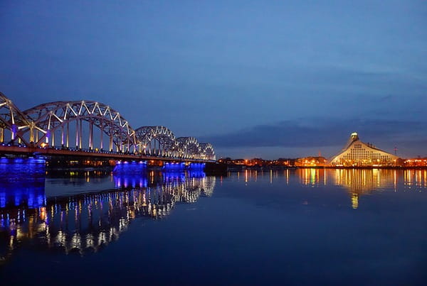 View of The National Library of Latvia in Riga