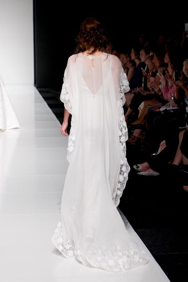 Back of Sienna wedding dress with Savannah Cape from the Sassi Holford Twenty17 Bridal Collection