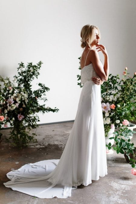 Back of Zaria and Grace from the Karen Willis Holmes Spring Meadow 2017 Bridal Collection