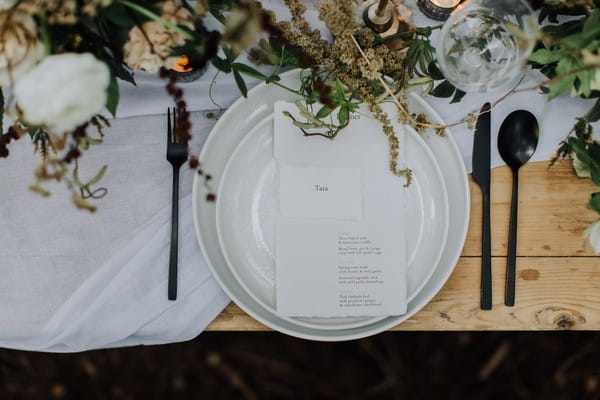 Wedding place setting