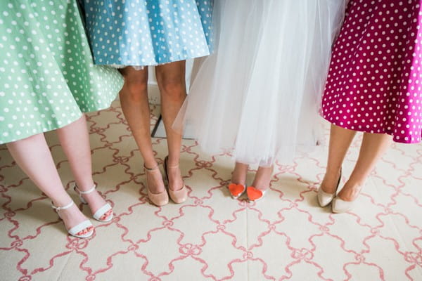 Bride and bridesmaids' shoes