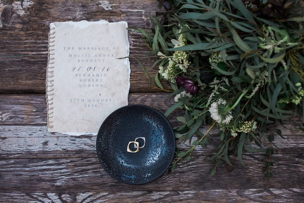 Wedding rings in bowl