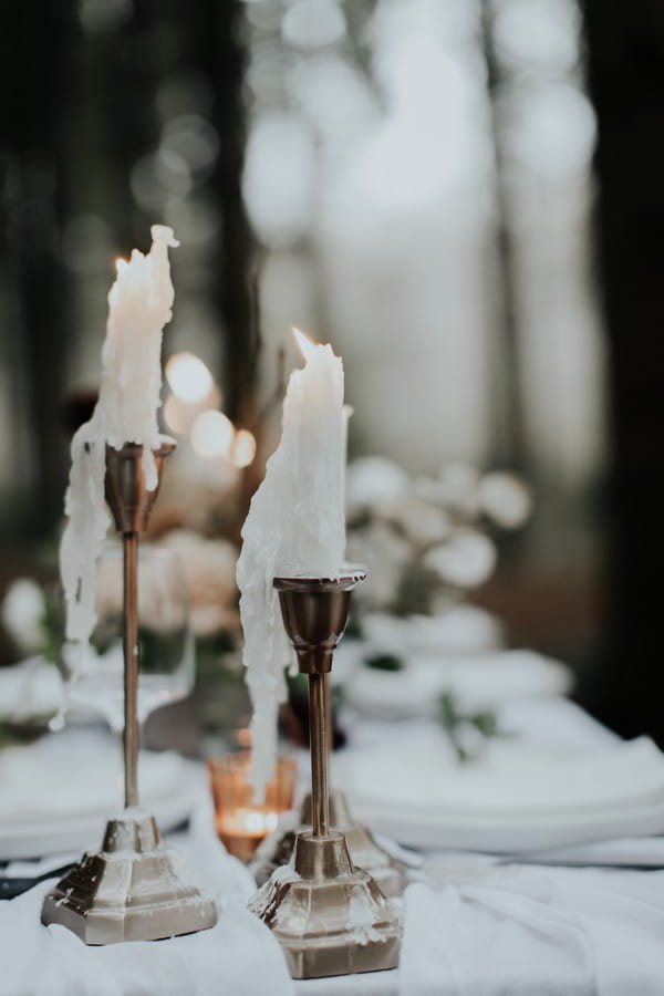 Candles on wedding table