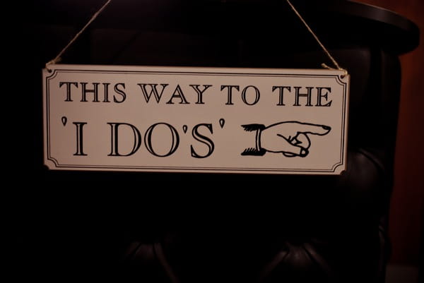 This Way to the I Do's sign