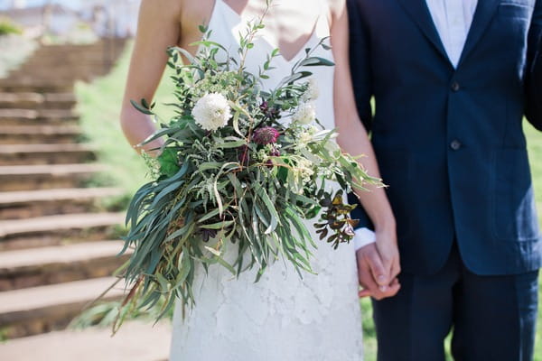 Bride's wild looking bouquet