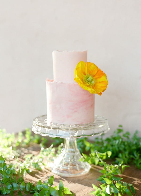 Pale pink wedding cake