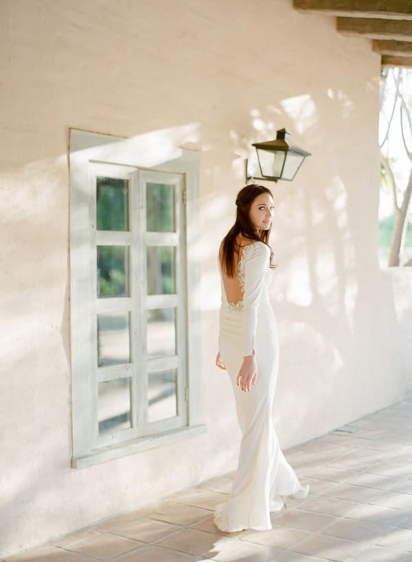 Bride wearing long dress