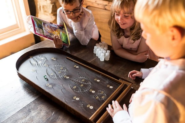 Children playing game at wedding