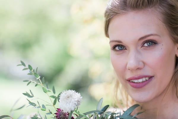 Close-up of bride's face