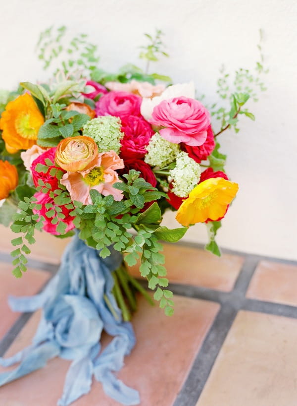 Bright coloured bridal bouquet