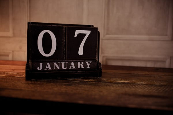 Calendar showing 7th January date