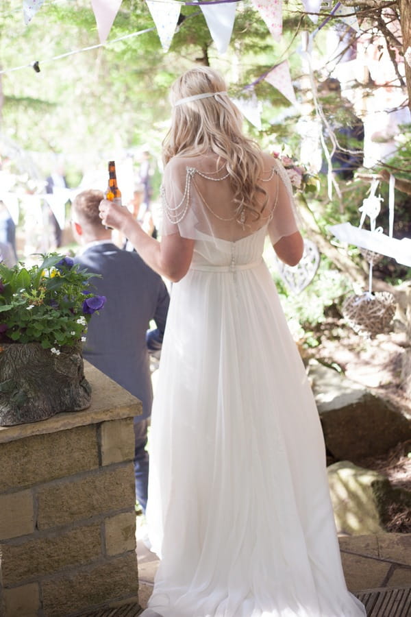 Back of bride's wedding dress