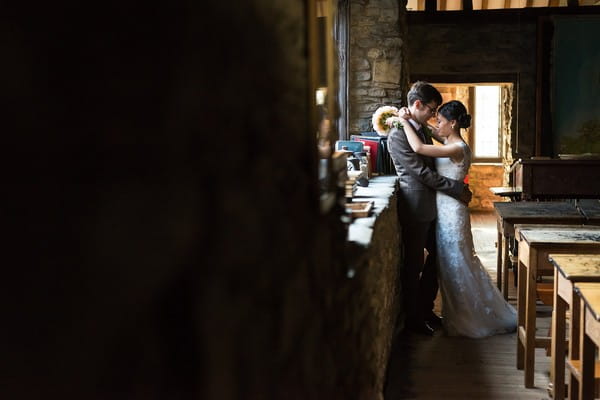 Bride and groom in Scaplen's Court