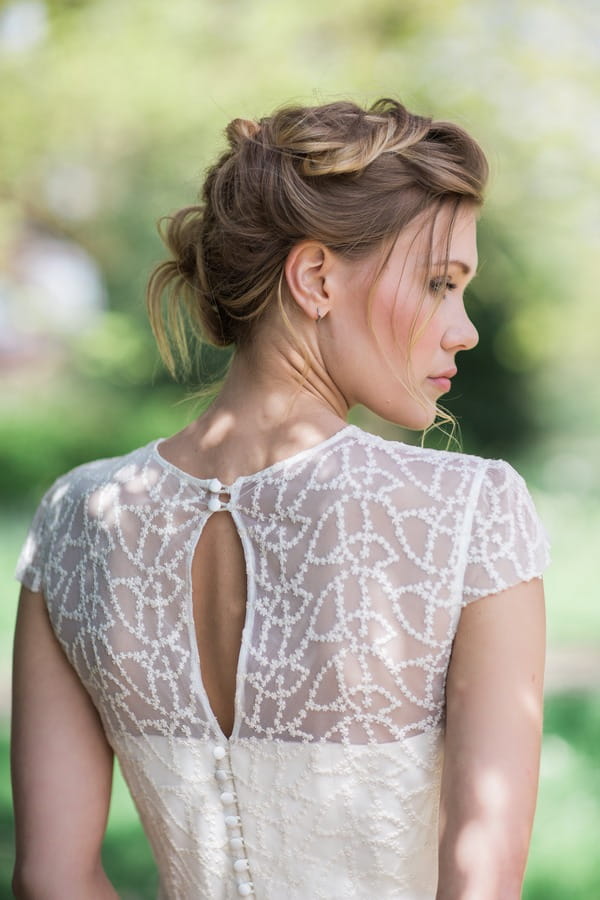 Side of bride's updo hairstyle