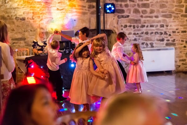 Children dancing at Scaplen's Court wedding