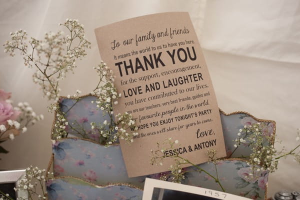 Wedding thank you sign