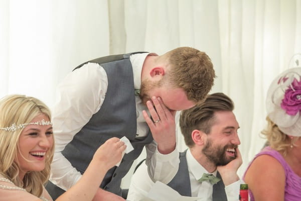 Emotional groom during speech