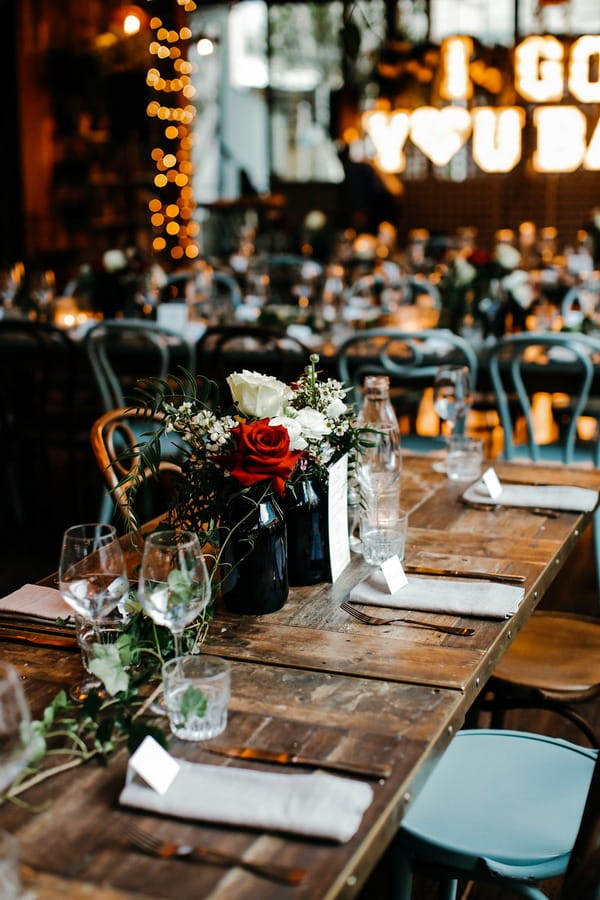 Simple wedding table styling