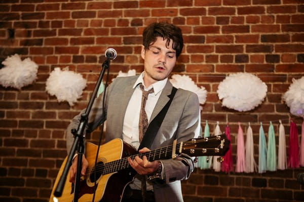 Guitarist playing at wedding