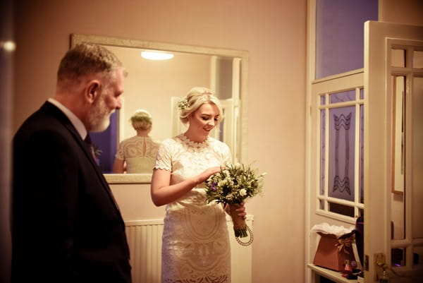 Bride and father about to leave for wedding