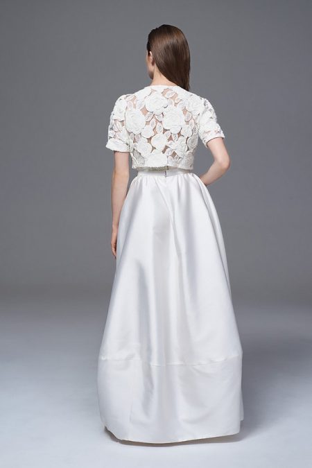 Back of Alexa Skirt with Rosa Bolero Jacket from the Halfpenny London Wild Love 2017 Bridal Collection