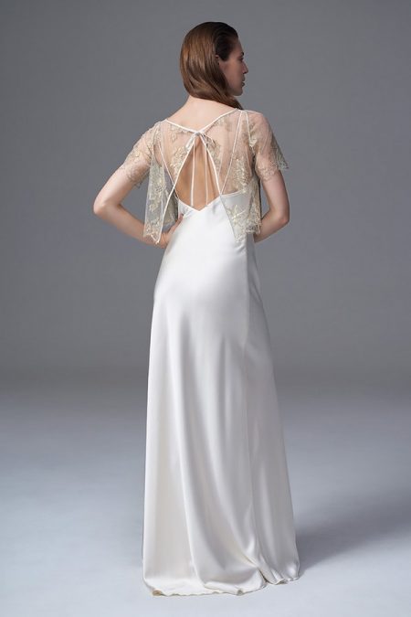 Back of Berry Gold Jacket with Iris Slip from the Halfpenny London Wild Love 2017 Bridal Collection