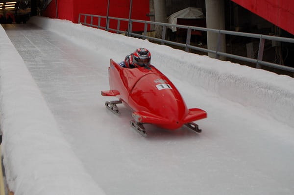 Red bobsleigh