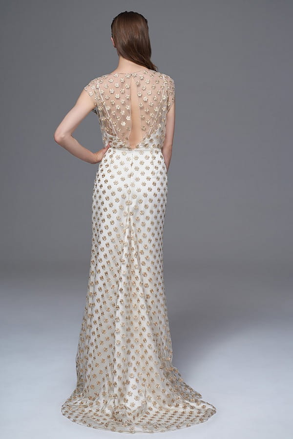 Back of Chloe Gold Flower Wedding Dress from the Halfpenny London Wild Love 2017 Bridal Collection