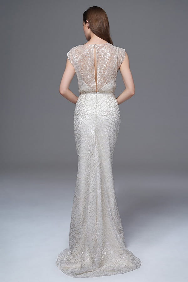 Back of Chloe Silver Sequin Wedding Dress from the Halfpenny London Wild Love 2017 Bridal Collection