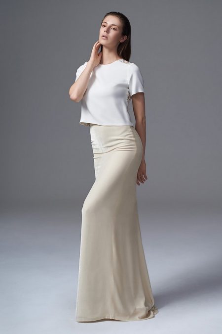 Martha Tee with Celine Velvet Skirt from the Halfpenny London Wild Love 2017 Bridal Collection