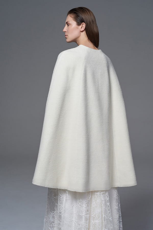 Back of Wool Cape from the Halfpenny London Wild Love 2017 Bridal Collection