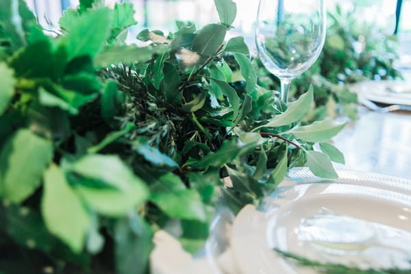 Herb wedding table runner