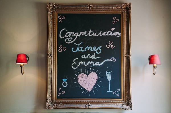 Chalkboard wedding sign