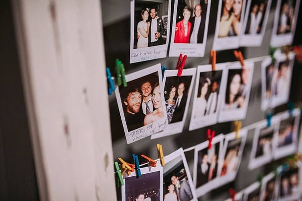 Polaroids of wedding guests