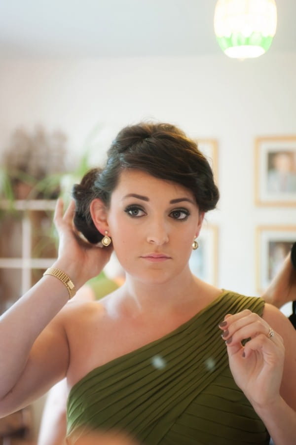 Bridesmaid with Bun Updo Hairstyle