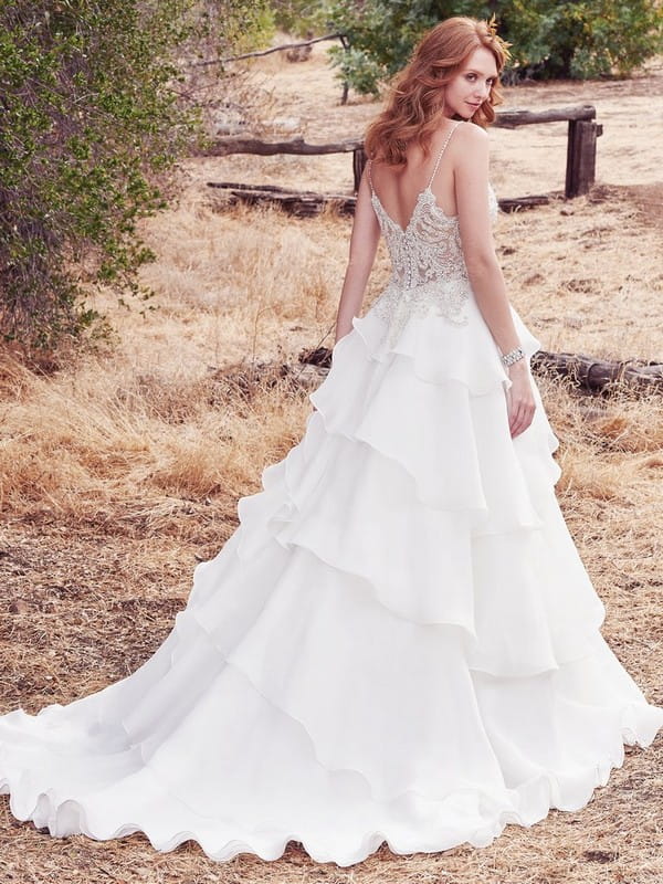 Back of Cambrie Wedding Dress from the Maggie Sottero Cordelia 2017 Bridal Collection