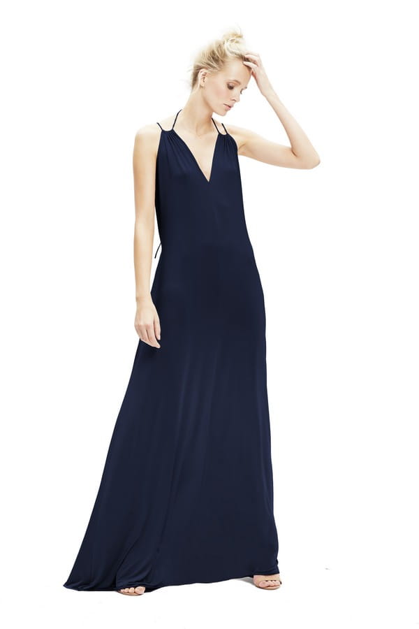 Charlie Dress with V-Neck in Navy from Twobirds Bridesmaid Party Collection